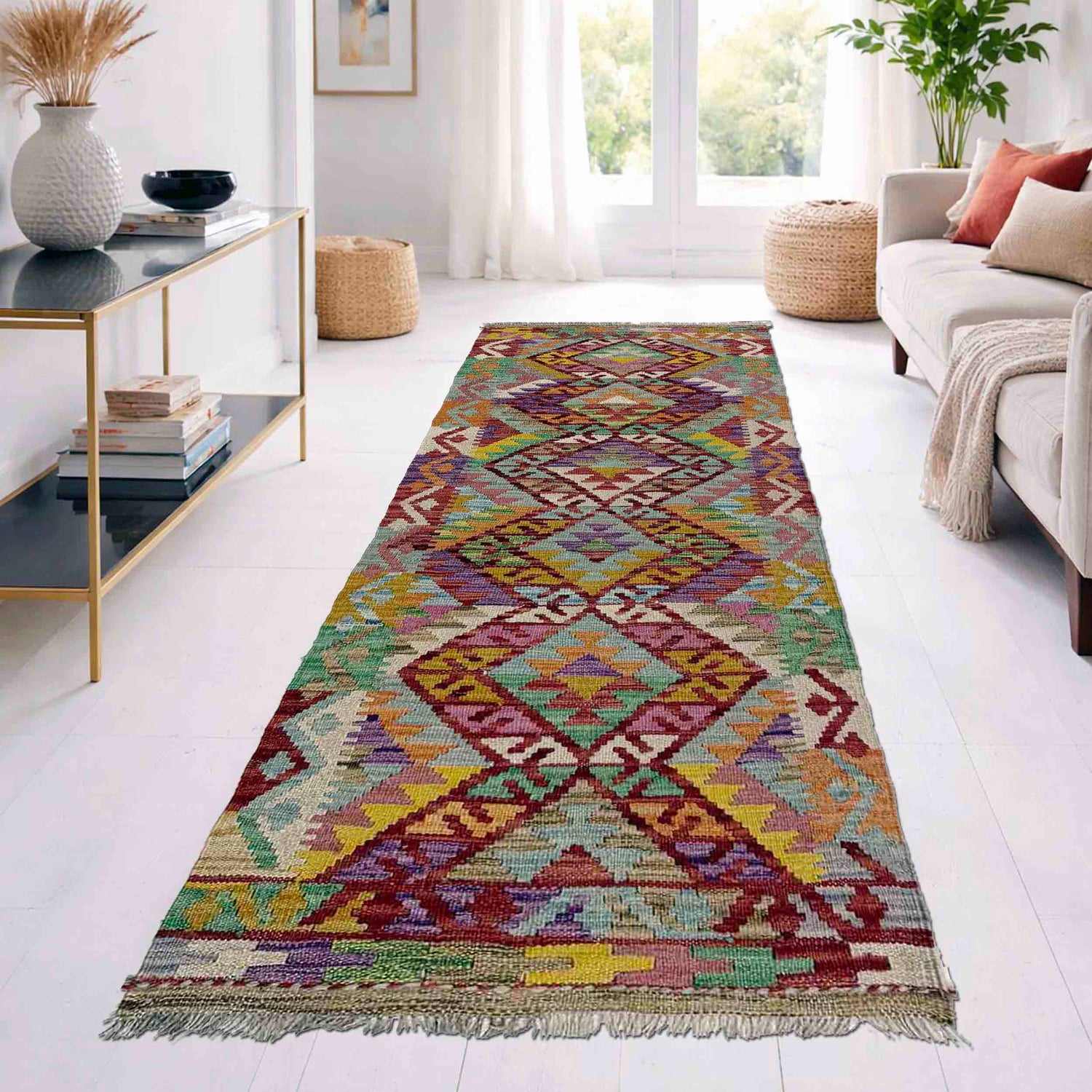 Vegetable Kelim Runner 2' 1" x 6' 4" (ft)- No. Y40006