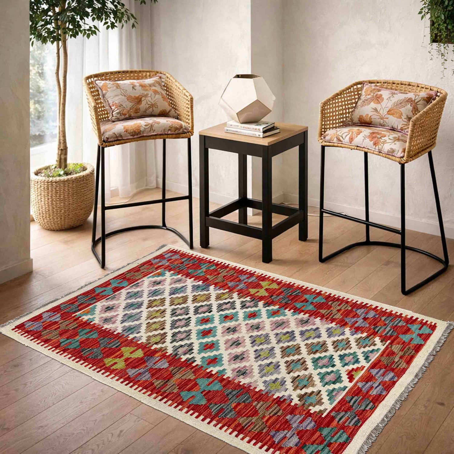 Handmade Vegetable Kilim 2' 7" x 4' 1" (ft) - No. Y40036