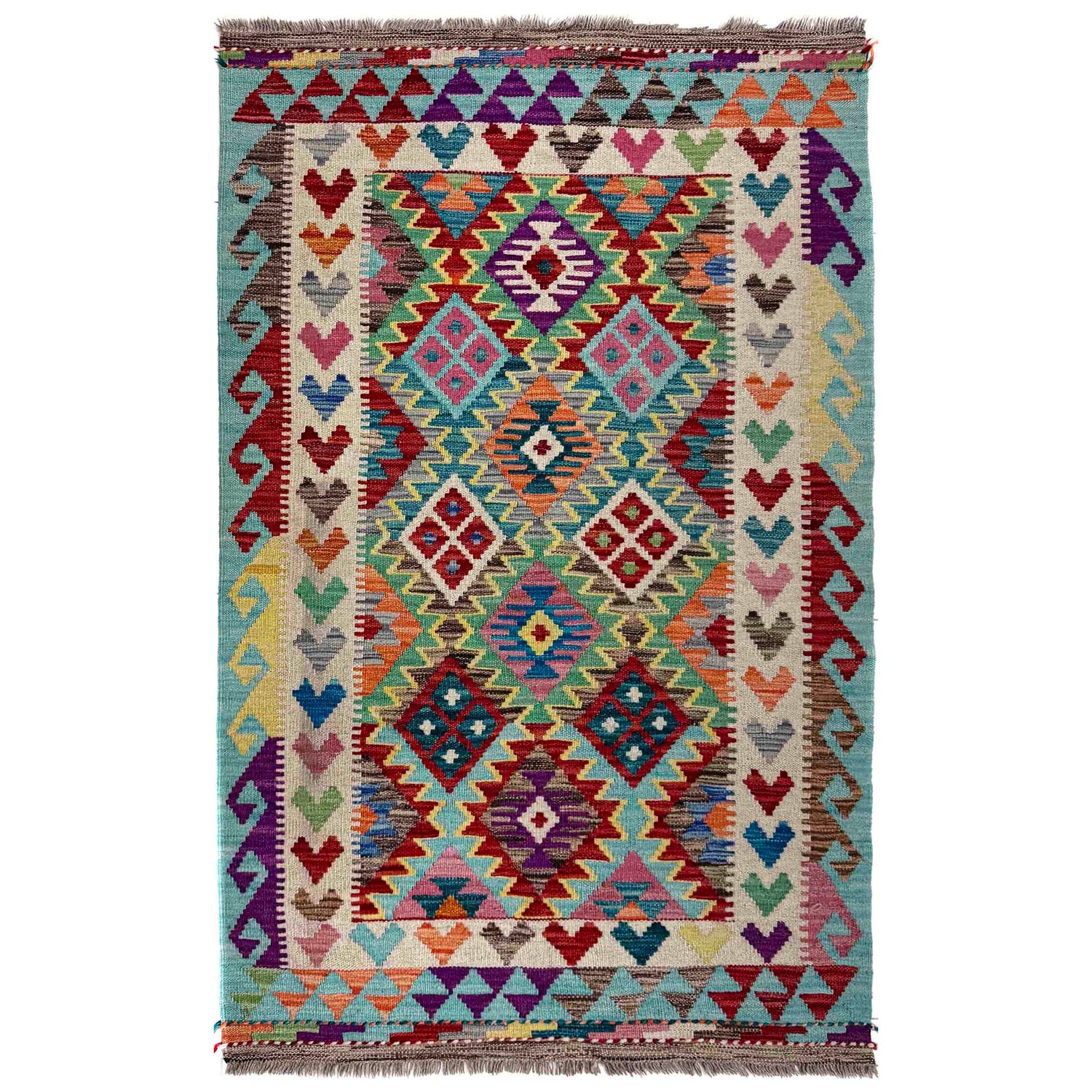 Handmade Vegetable Kilim 3' 3" x 5' 1" (ft) - No. Y40037