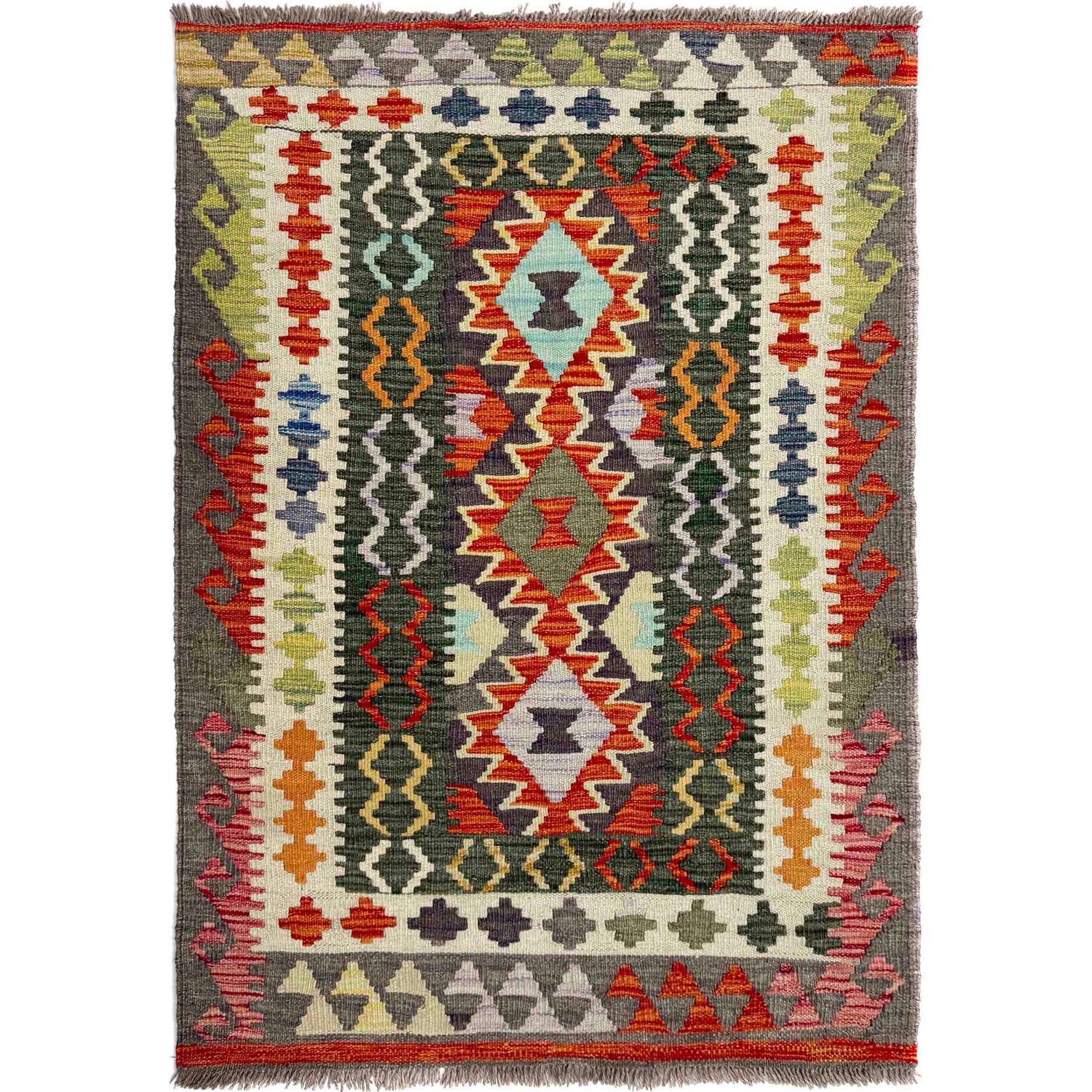 Handmade Vegetable Kilim 3' 3" x 4' 8" (ft) - No. Y40038