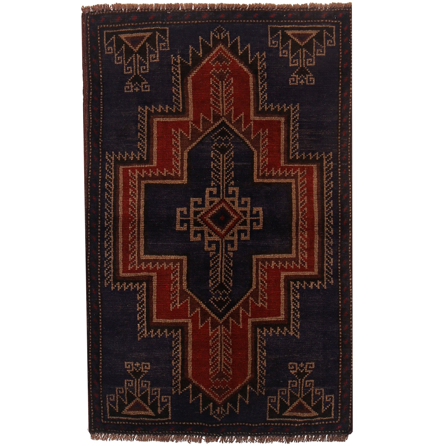 Blue Baluchi Rug 2' 6 x 4' 1 (ft) - No. B15650