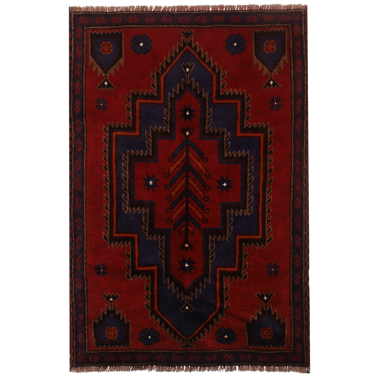 Handmade Baluchi Rug 3' 0 x 4' 4 (ft) - No. B15661