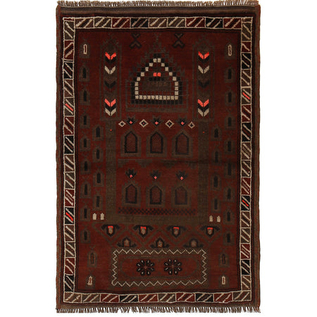 Overdyed Prayer Rug 2' 7 x 4' 2 (ft) - No. B16984
