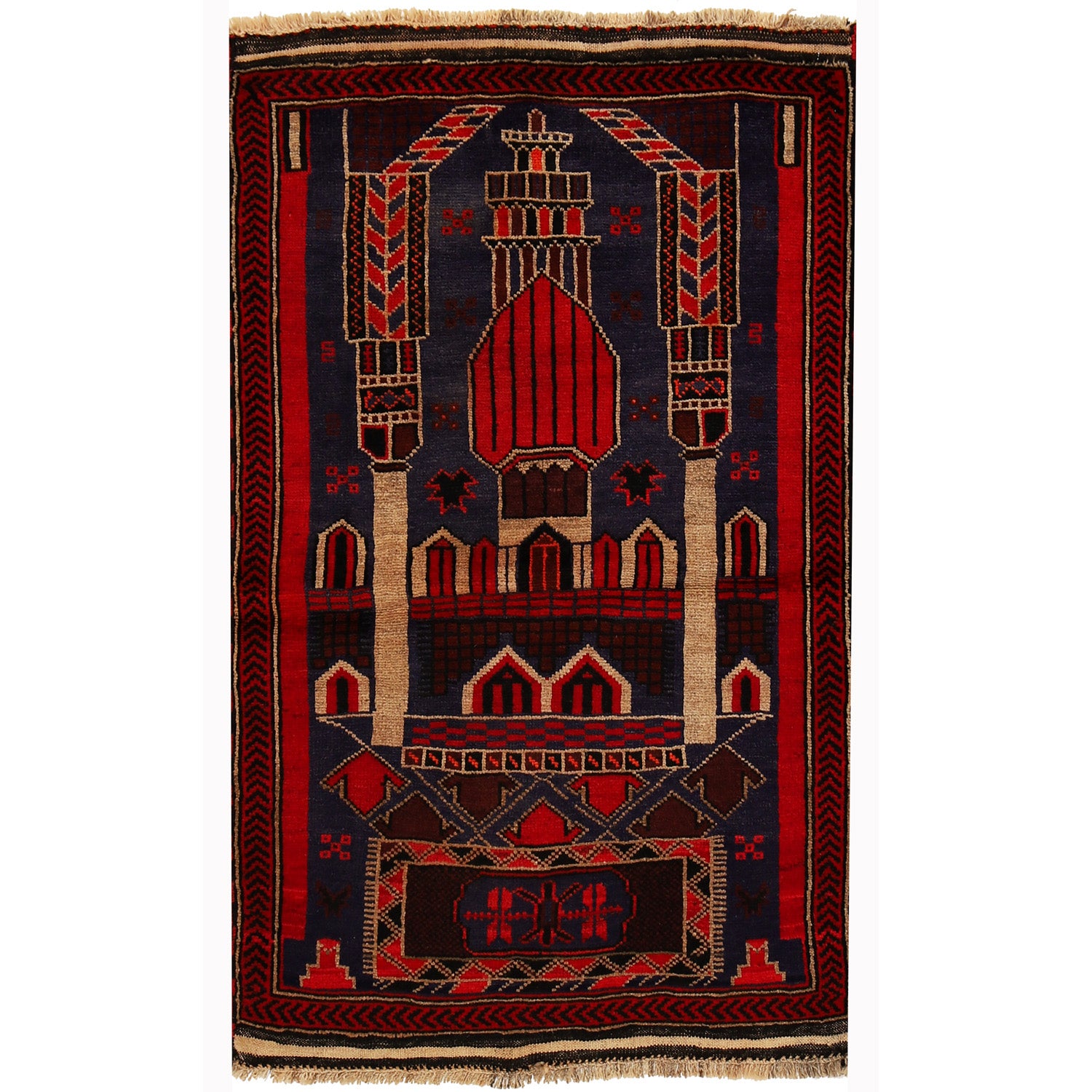 Handmade Prayer Rug 2' 11" x 4' 4" (ft) - No. B17000