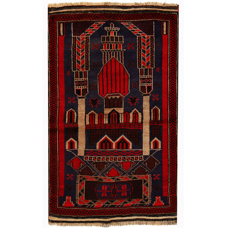 Handmade Prayer Rug 2' 11" x 4' 4" (ft) - No. B17000