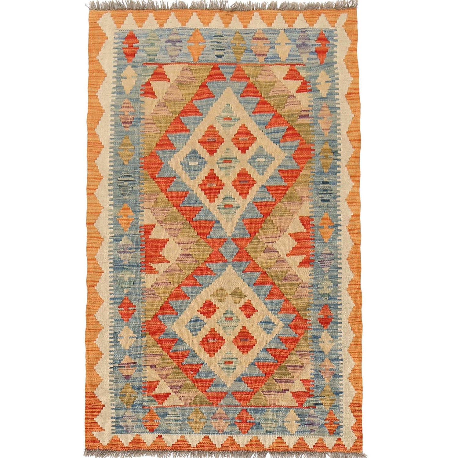 Handmade Vegetable Kilim 2' 5 x 4' 4 (ft) - No. B17054