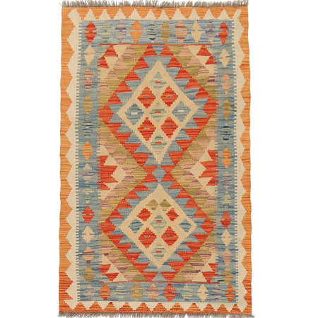 Handmade Vegetable Kilim 2' 5 x 4' 4 (ft) - No. B17054