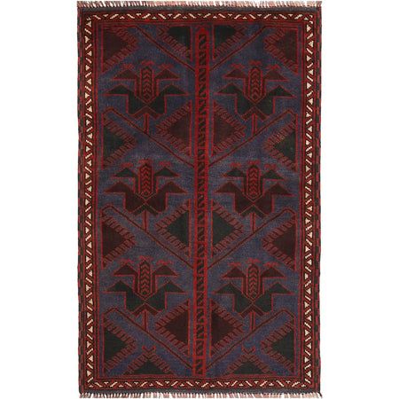 Hand Knotted Baluchi Rug 2' 7 x 4' 2 (ft) - No. B18257