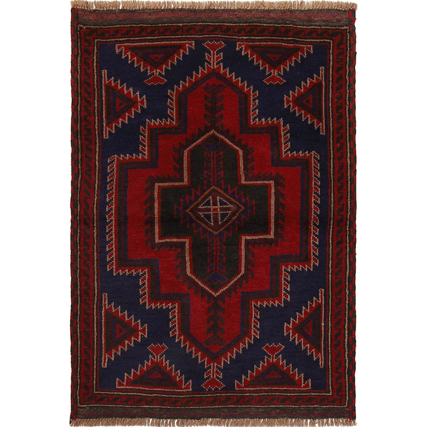 Tribal Baloch Rug 2' 6 x 4' 2 (ft) - No. B18382
