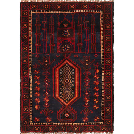 Handmade Prayer Rug 3' 1" x 4' 5" (ft) - No. B18863