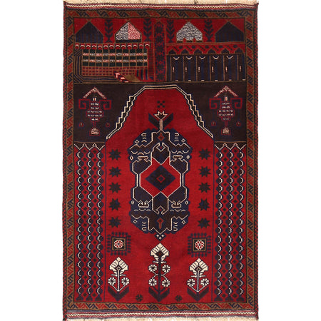 Islamic Prayer Rug 3' 1" x 5' 1" (ft) - No. B18904