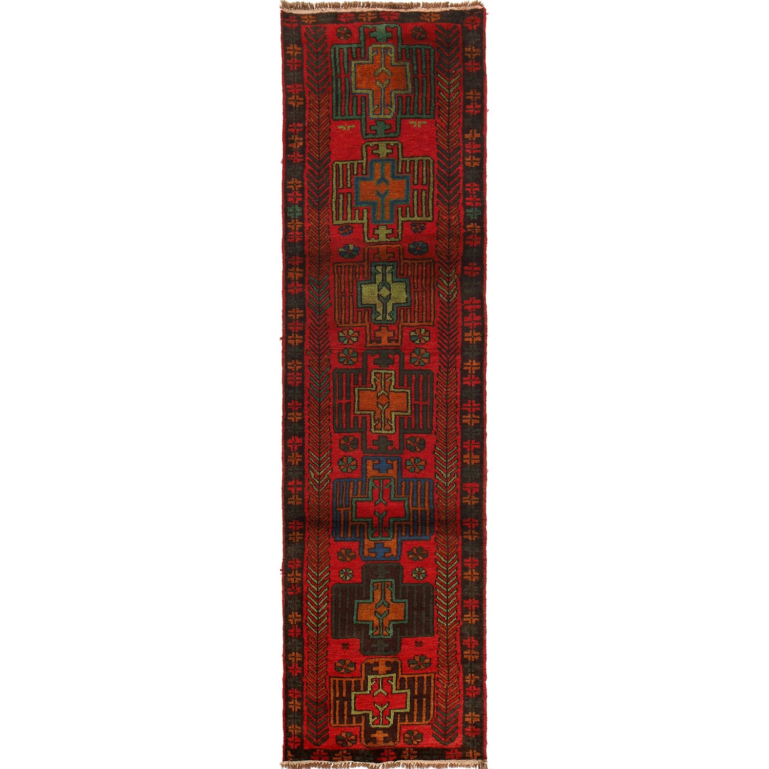 Red Baluchi Runner 2' 6 x 10' 0 (ft) - No. B19300