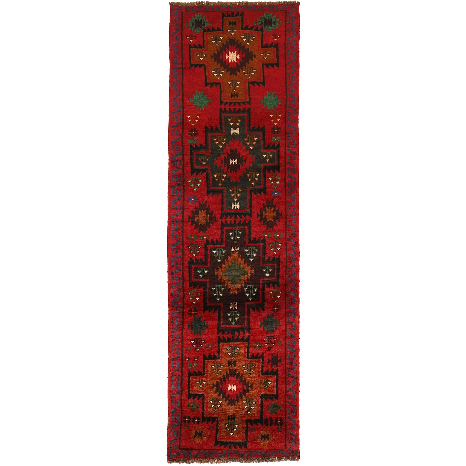 Red Baluchi Runner 2' 4 x 9' 6 (ft) - No. B19437
