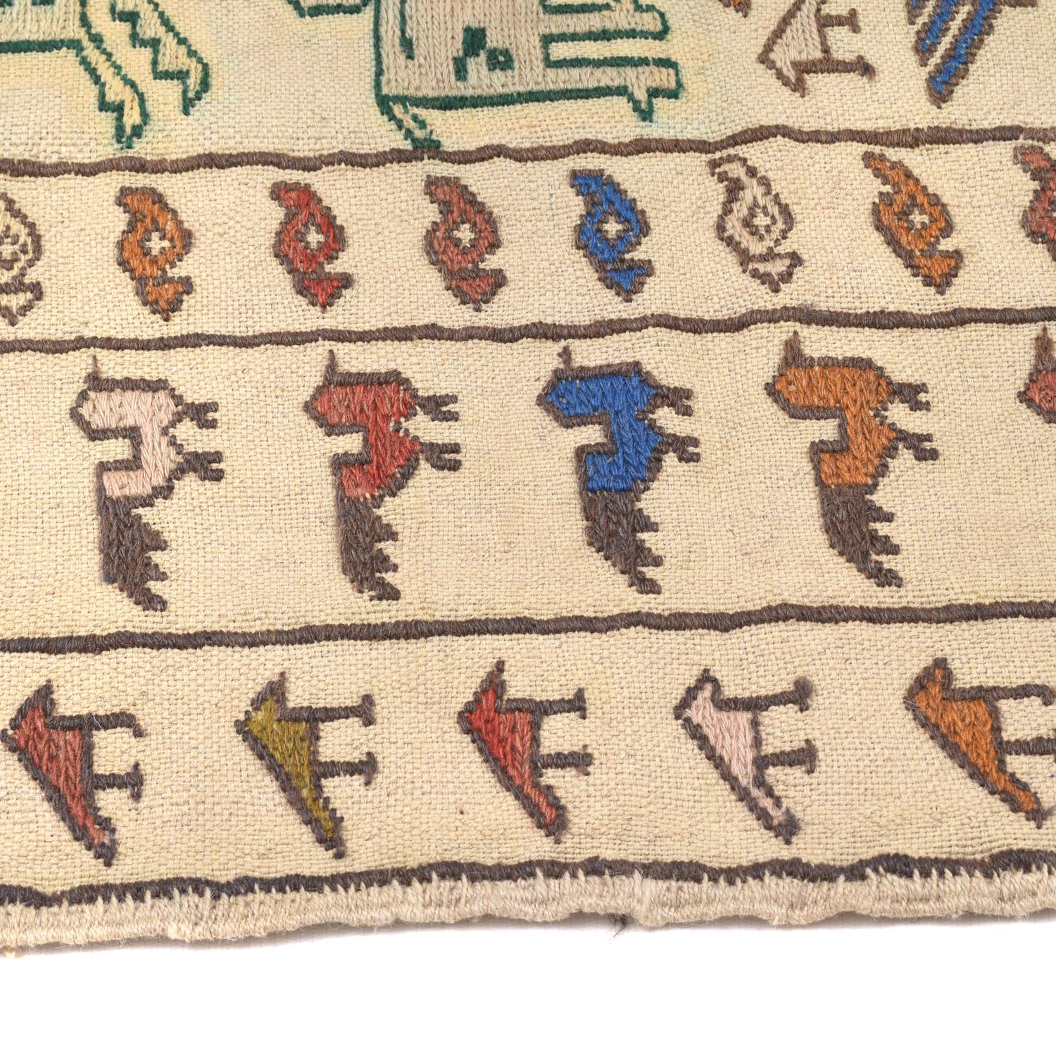 White Sumak Kilim 4' 0 x 5' 7 (ft) - No. B20001