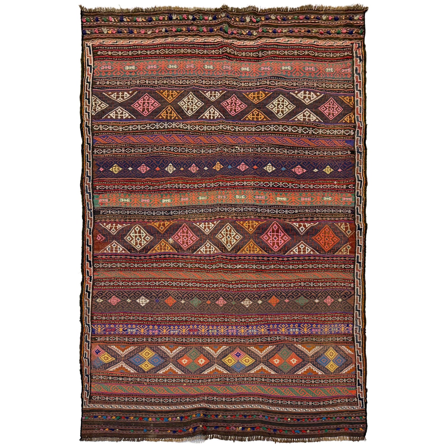 Bedroom Flatweave Kilim 4' 7" x 6' 11" (ft) - No. B20249