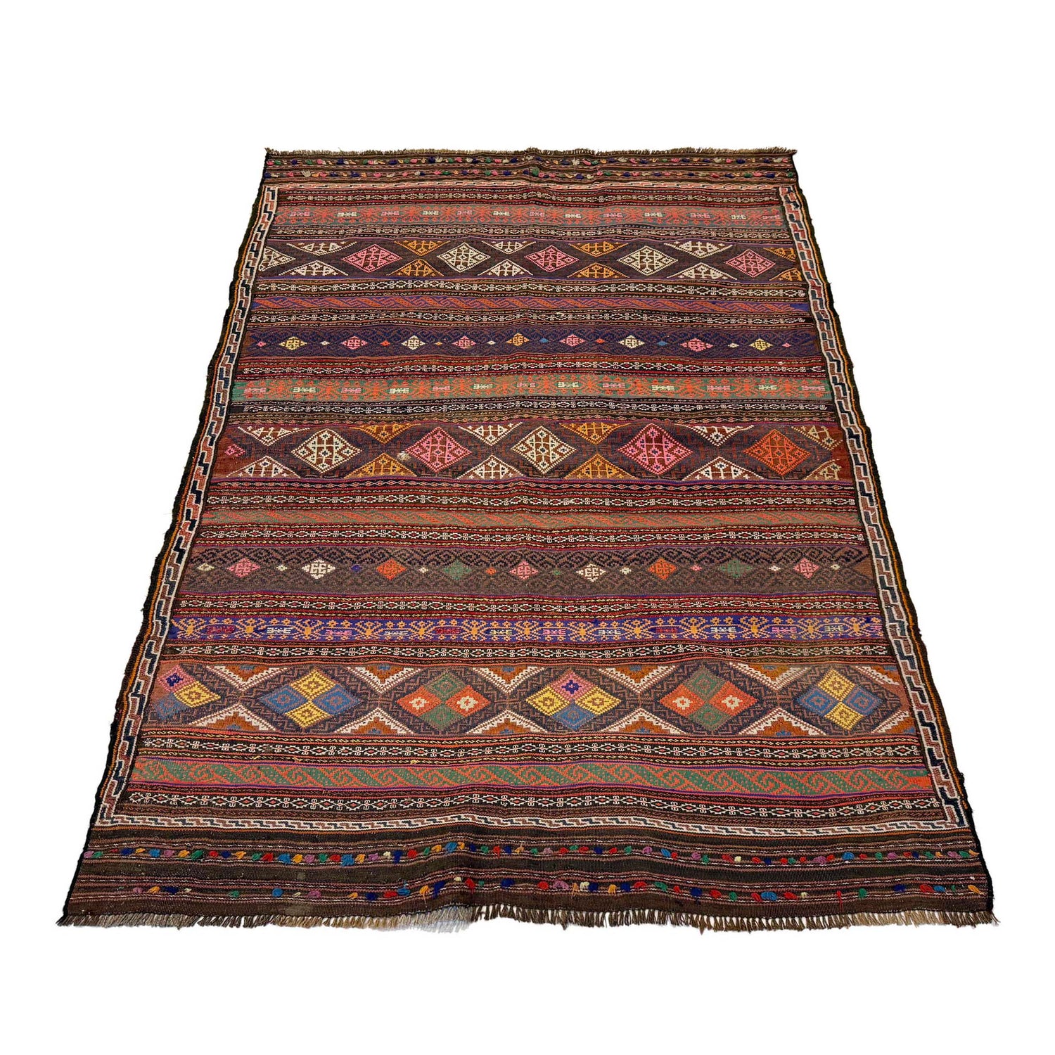 Bedroom Flatweave Kilim 4' 7" x 6' 11" (ft) - No. B20249