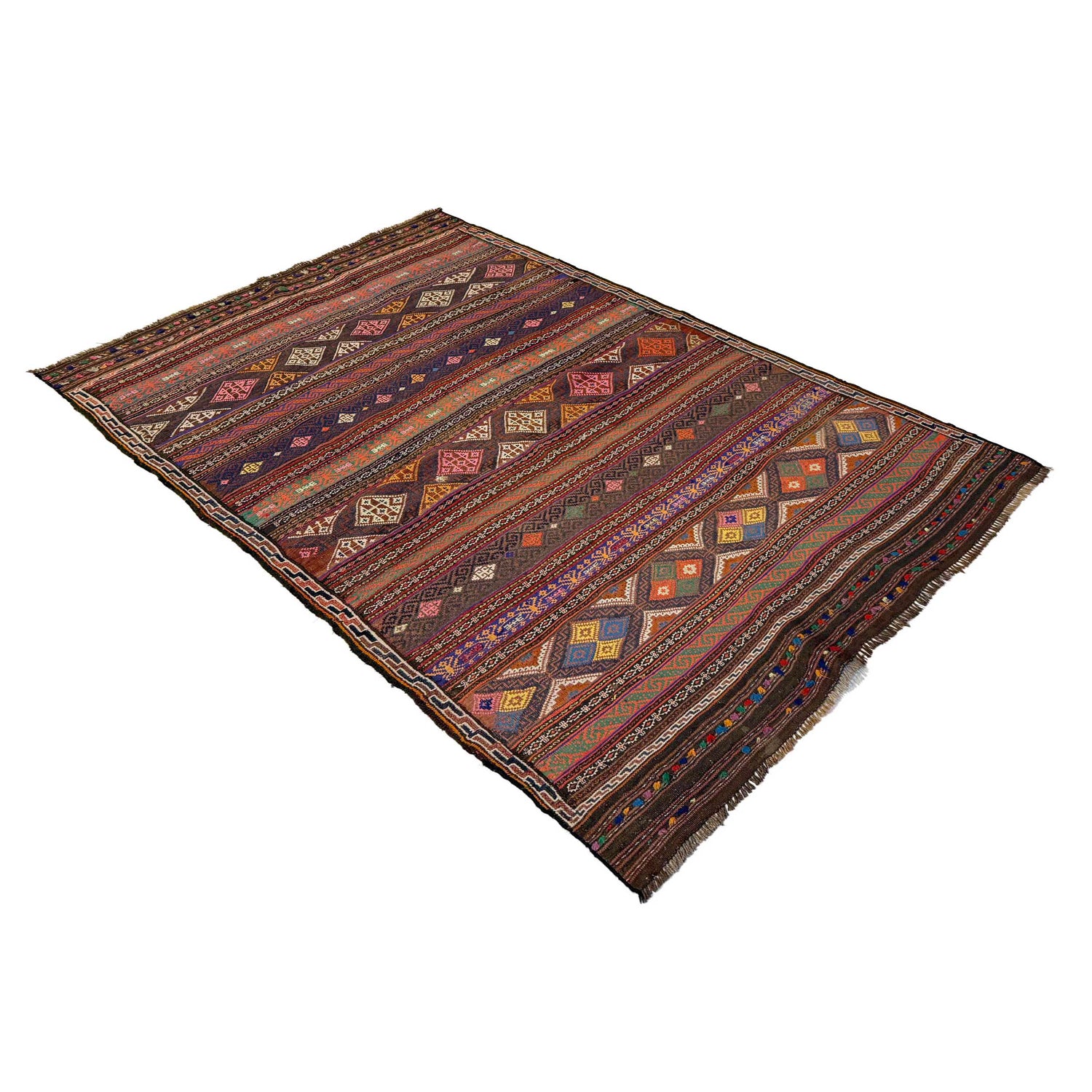Bedroom Flatweave Kilim 4' 7" x 6' 11" (ft) - No. B20249