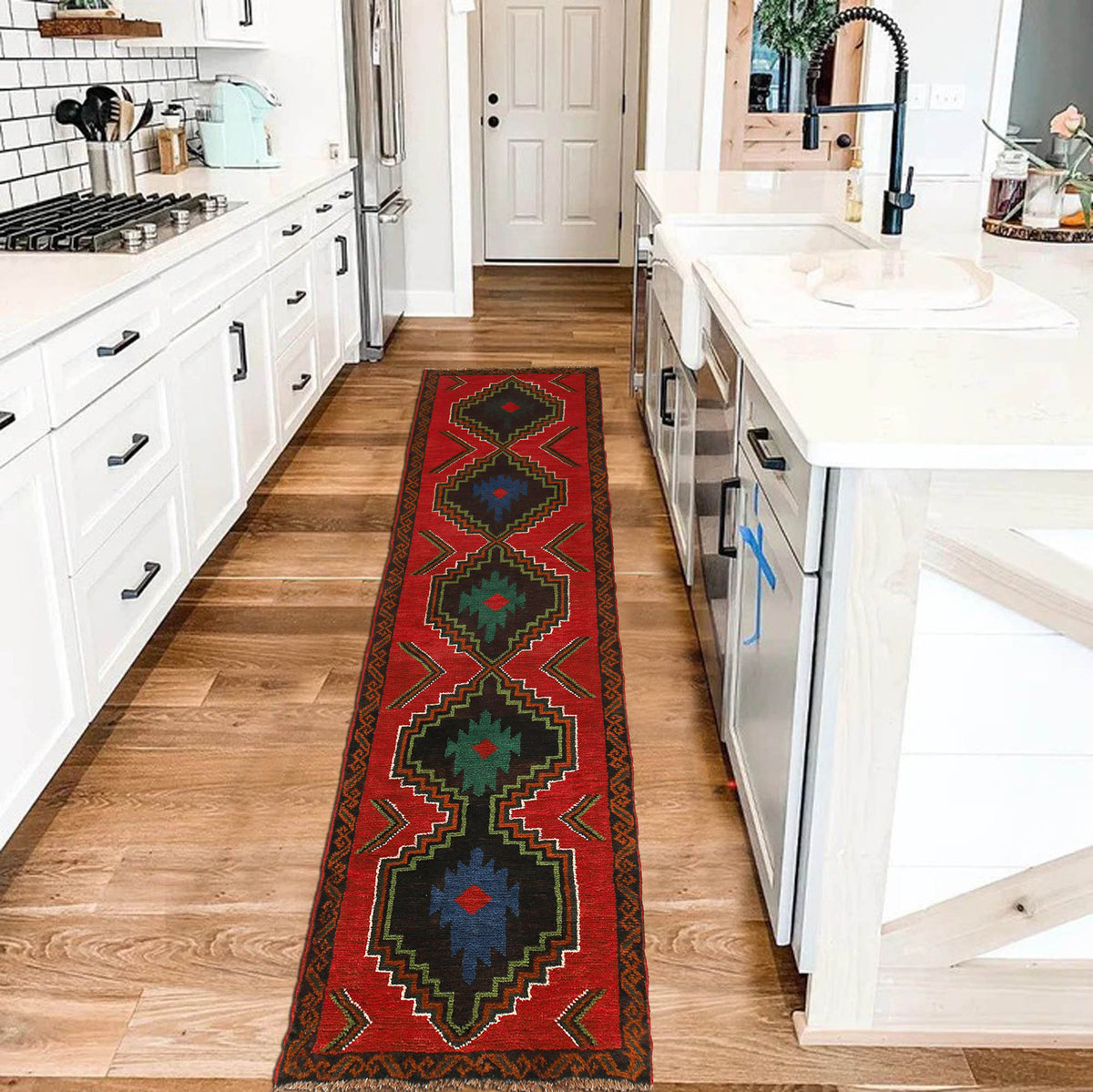 Order Today! Premium 10ft Hand-Knotted Red Runner Rug