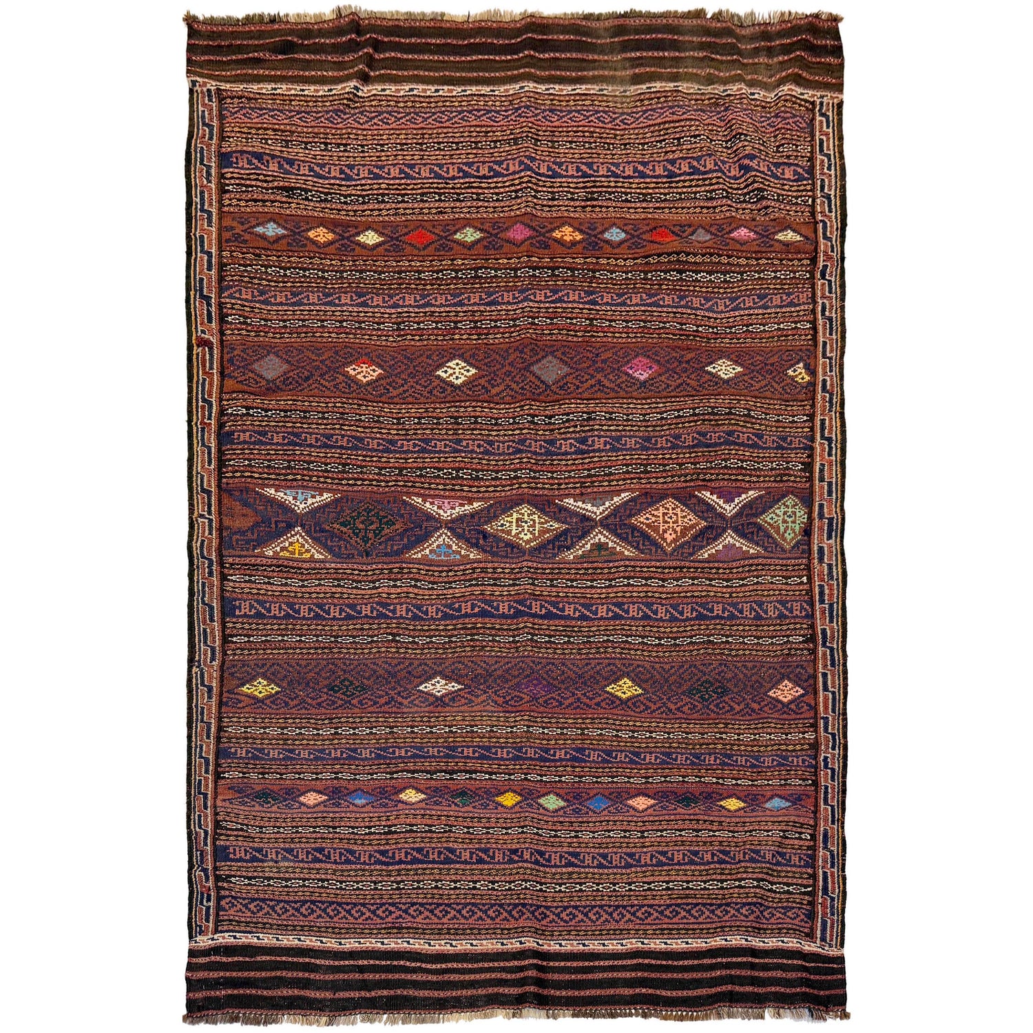 Bedroom Flatweave Kilim 4' 8" x 6' 7" (ft) - No. B20383