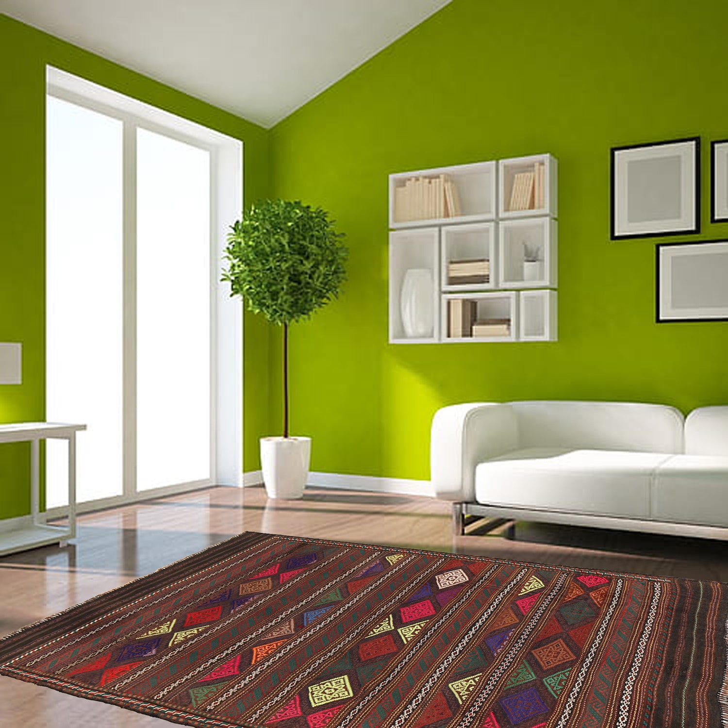 Medium Size Dhurrie Kelim 3' 6 x 5' 1 (ft) - No. B20391