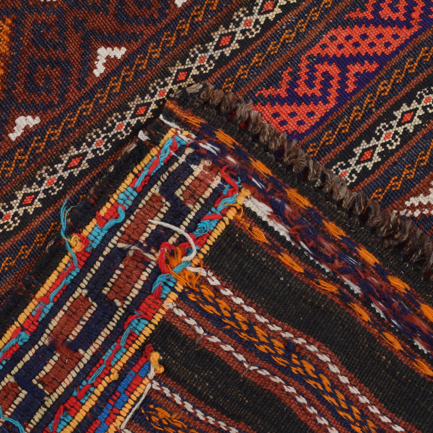 Handmade Flatweave Dhurrie 4' 4" x 7' 1" (ft) - No. B20460