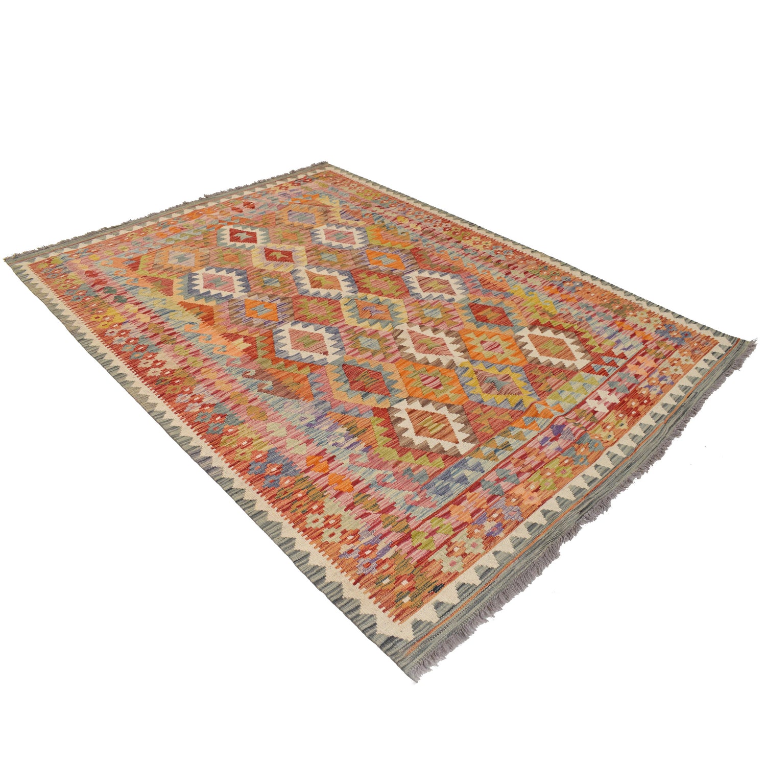Handmade Vegetable Kilim 6´ 0 x 8' 2 (ft) - No. B20574