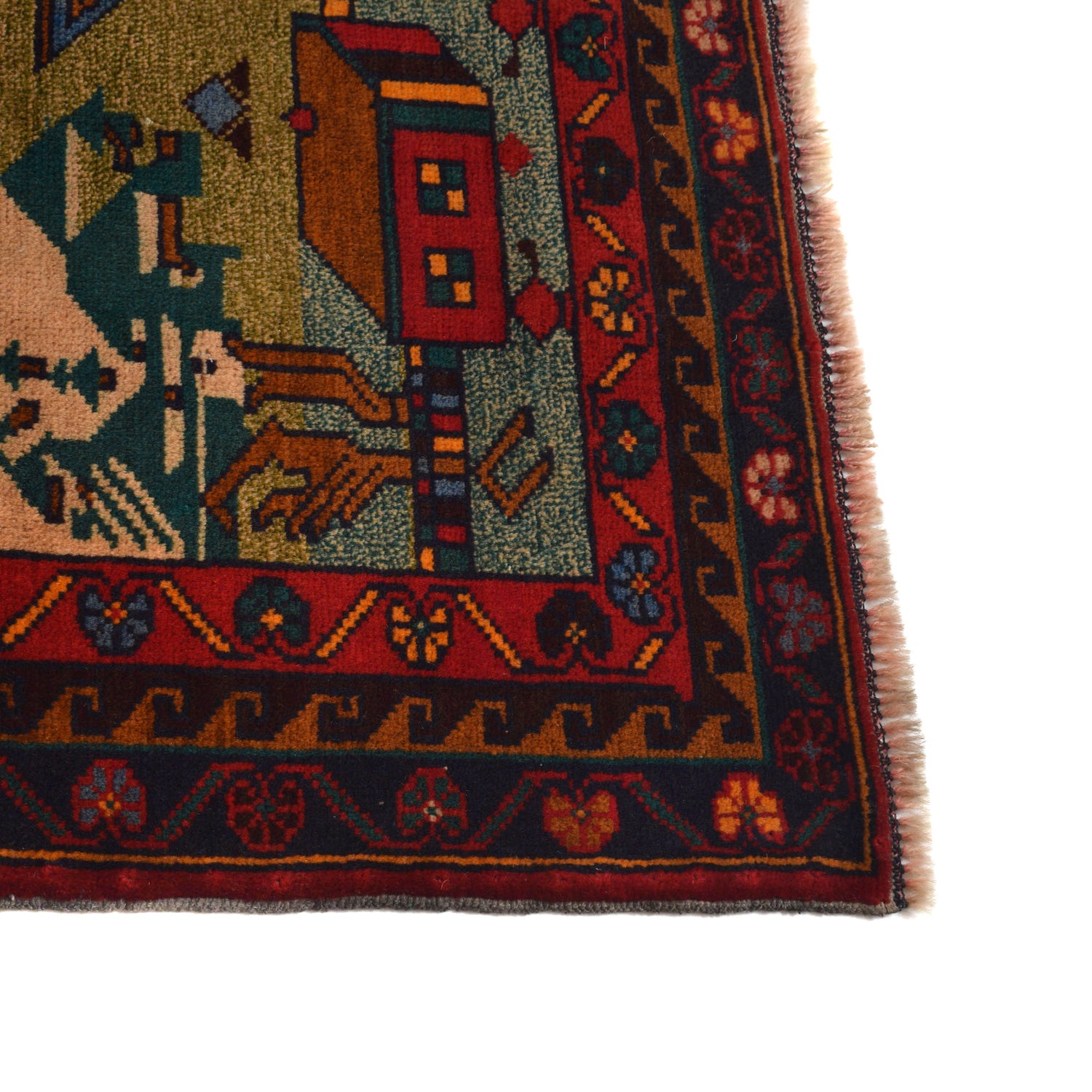 Handmade Village Design Rug 2' 11" x 4' 8" (ft)- No. B20796