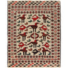 White Sumak Kilim 4' 5 x 5' 6 (ft) - No. B21967