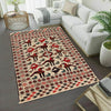 White Sumak Kilim 4' 5 x 5' 6 (ft) - No. B21967