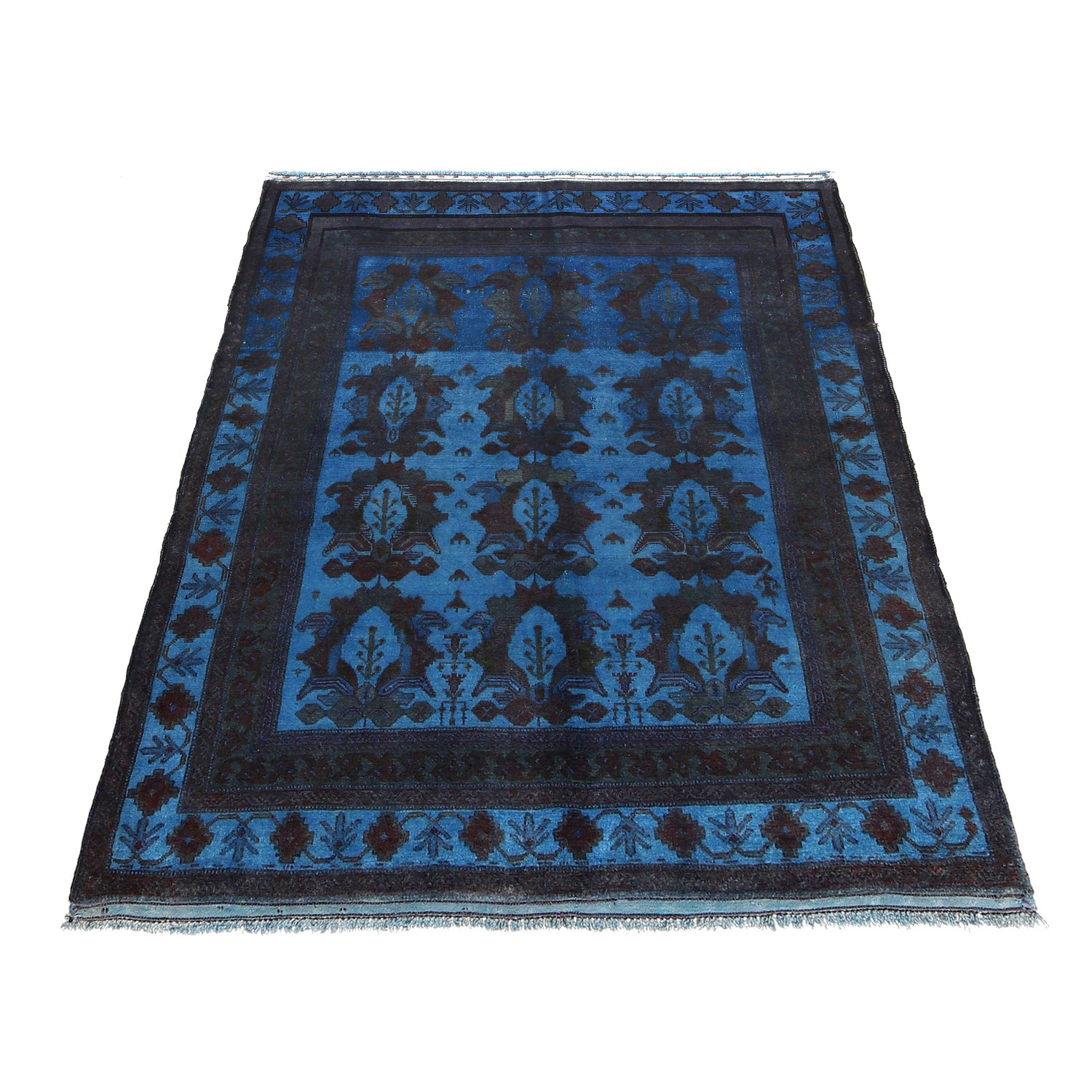 Blue Overdyed Rug 4' 2 x 5' 4 (ft) - No. B26771