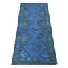 Blue Color Overdyed Kelim Runner 2' 0" x 4' 11" (ft) - No. B29189