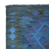 Blue Color Overdyed Kelim Runner 2' 0" x 4' 11" (ft) - No. B29189