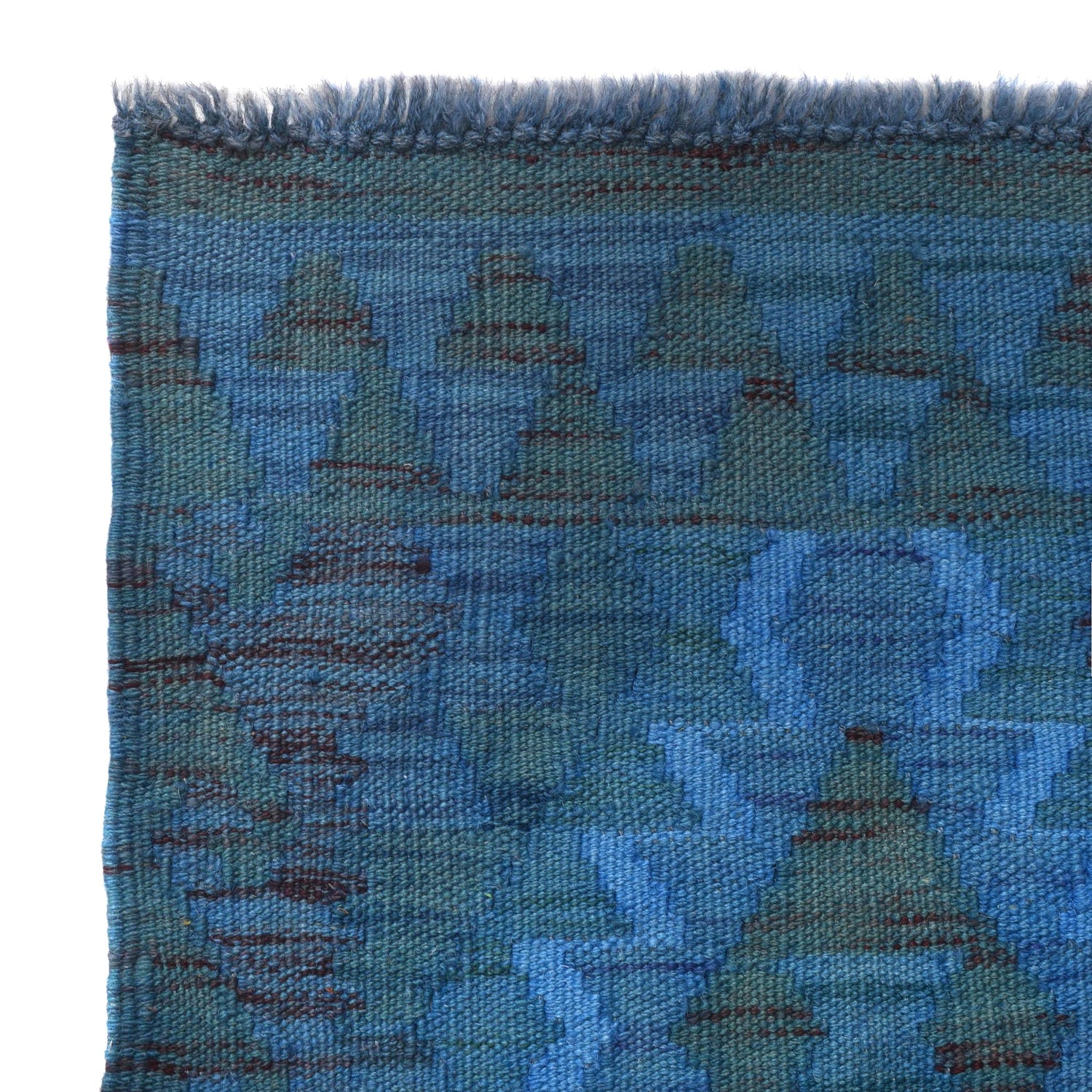 Blue Color Overdyed Kelim Runner 2' 11" x 6' 2" (ft) - No. B29191