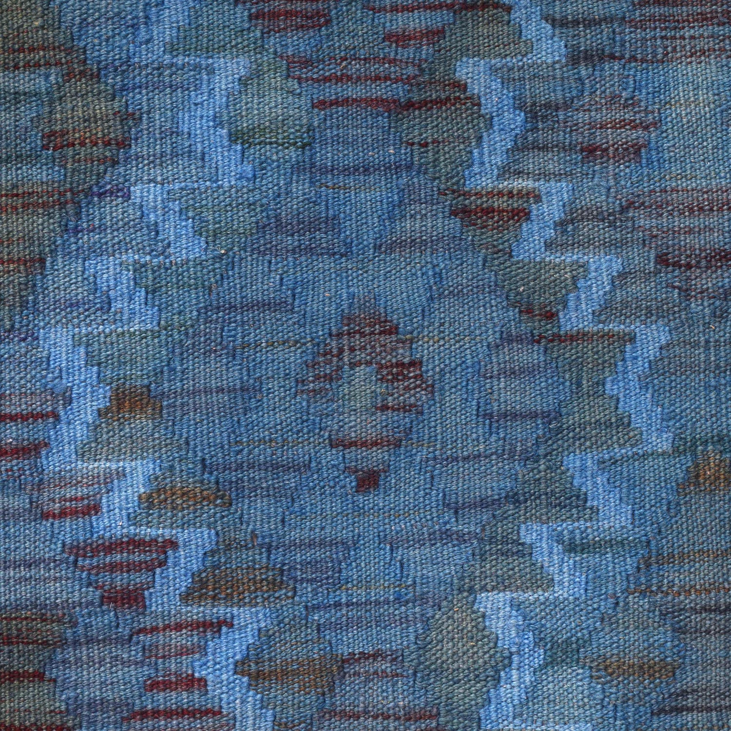 Blue Color Overdyed Kelim Runner 2' 11" x 6' 2" (ft) - No. B29191