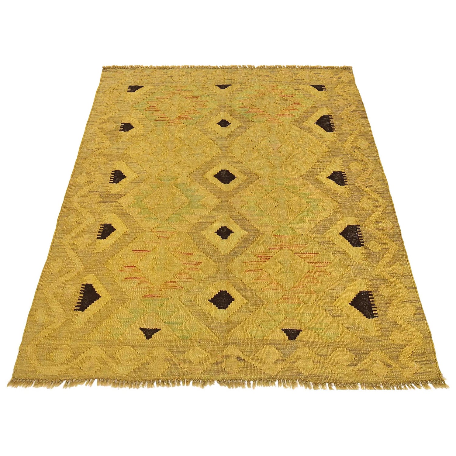 Yellow Overdyed Kelim 3' 6" x 4' 7" (ft) - No. B29199