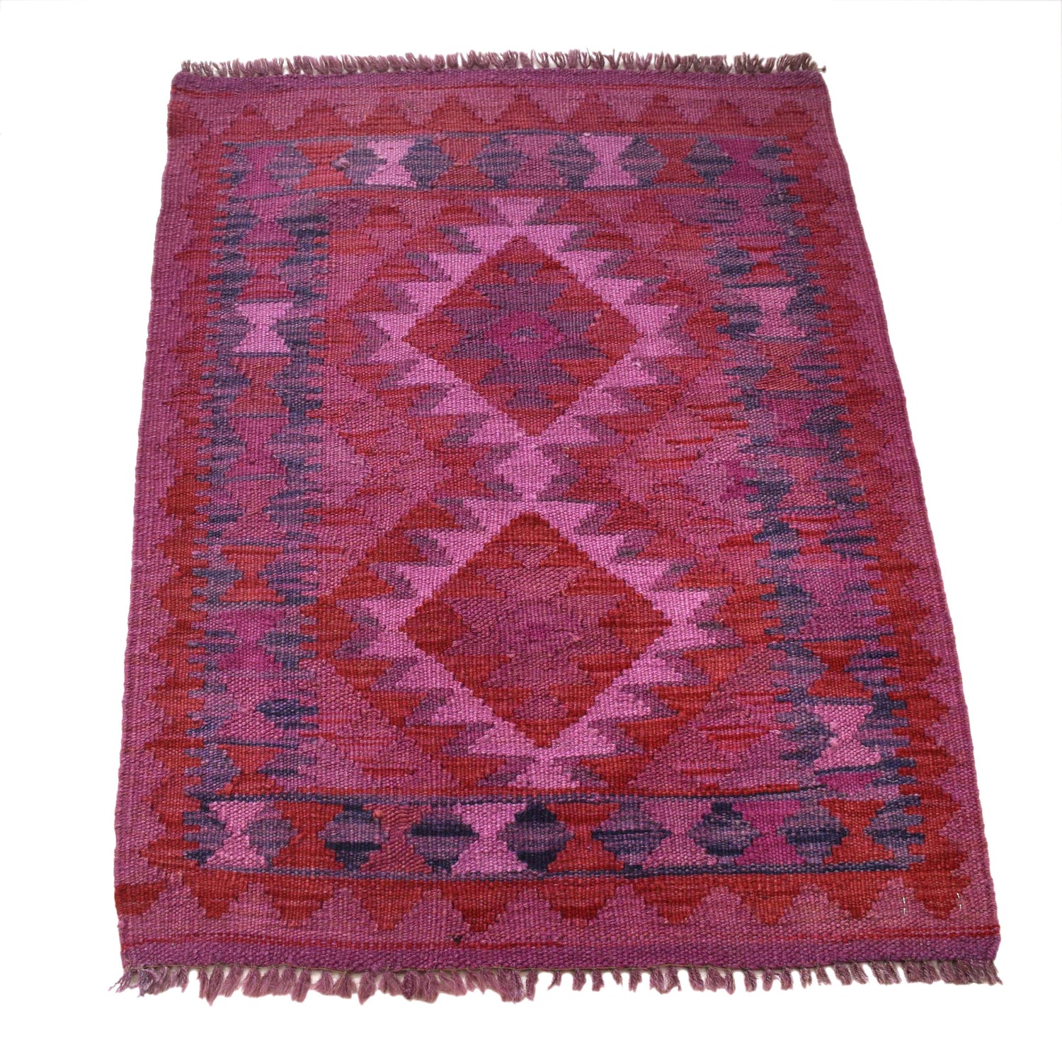 Handmade Overdyed Kilim 2' 0" x 2' 9" (ft) - No. B29208
