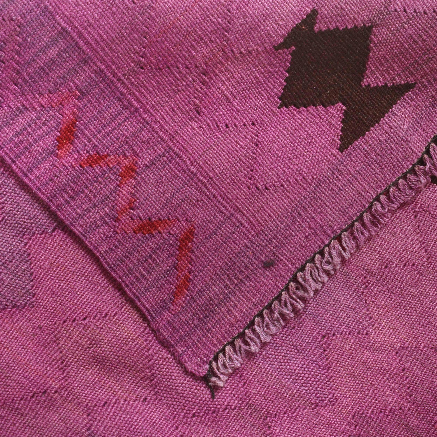 Hand Knotted Overdye Dhurrie 4' 0" x 5' 7" (ft) - No. B29230