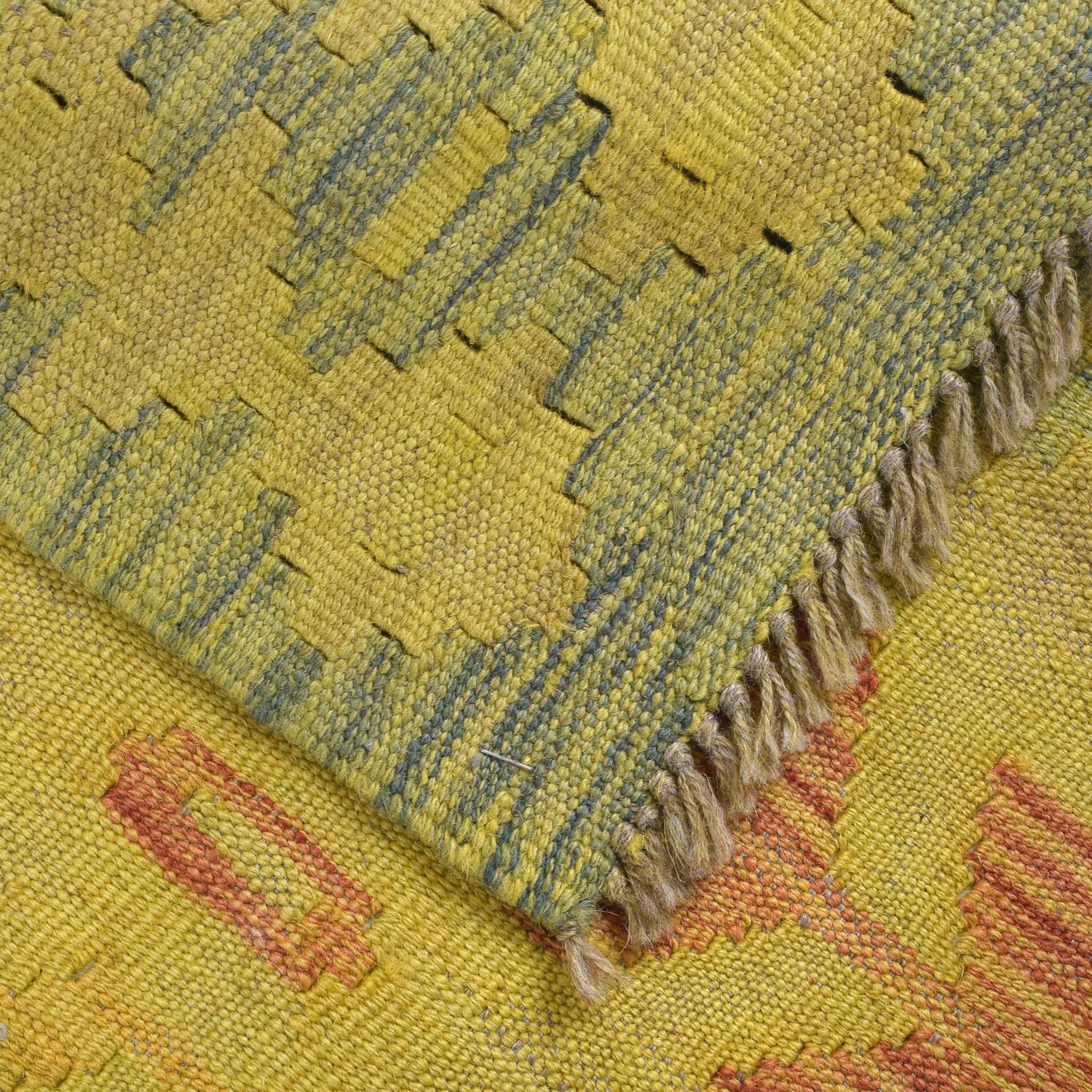 Yellow Color Overdyed Kelim 3' 11" x 6' 0" (ft) - No. B29234