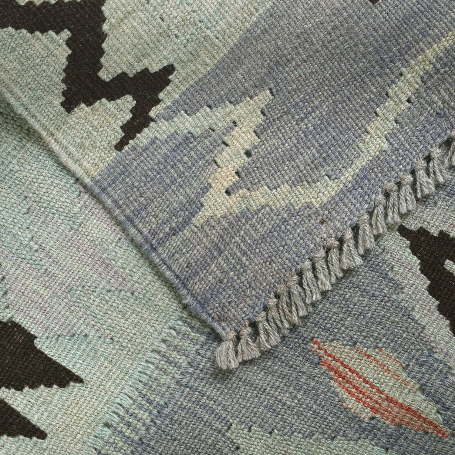 Hand Knotted Overdye Dhurrie 3' 11" x 5' 6" (ft) - No. B29235