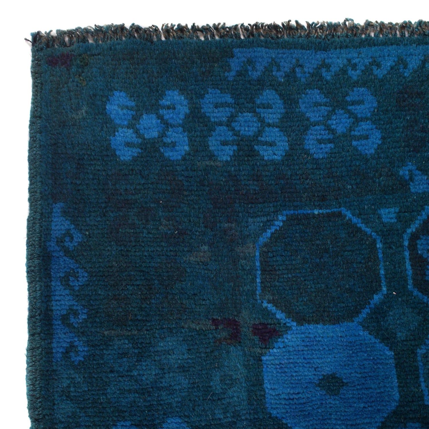 Blue Color Overdyed Rug 3' 5" x 4' 9" (ft) - No. B29243
