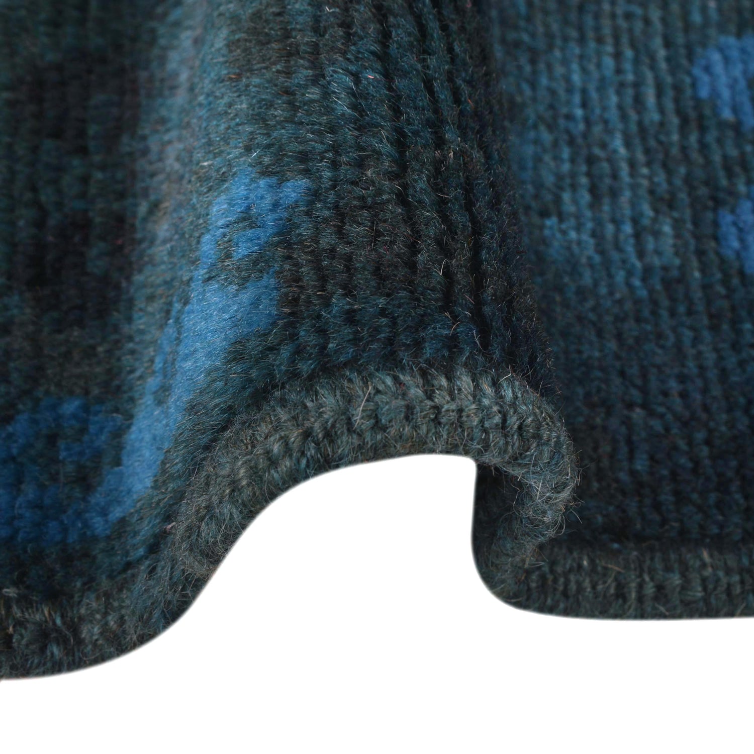 Blue Color Overdyed Rug 3' 5" x 4' 9" (ft) - No. B29243