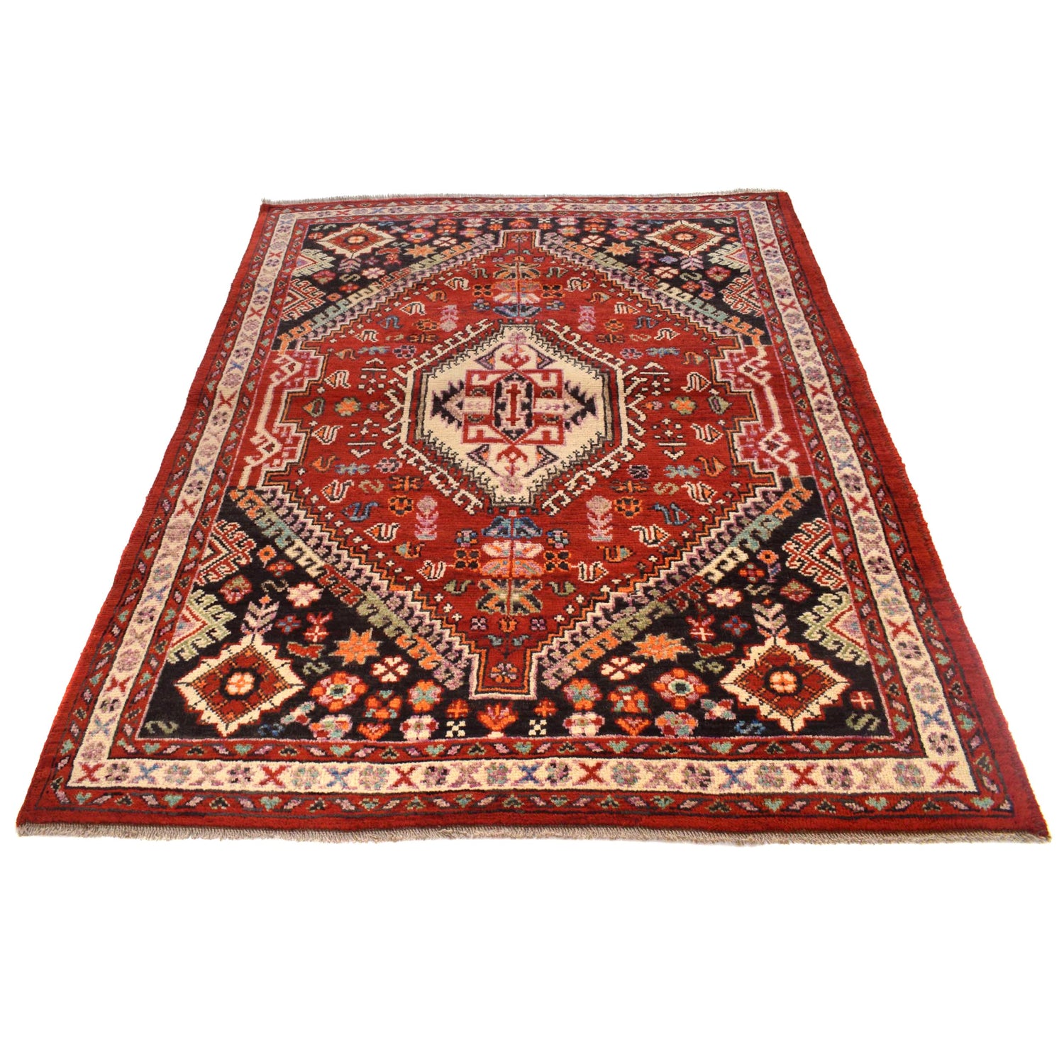 Persian Shirazi Design Rug 4' 11" x 6' 6" (ft) - No. B29773