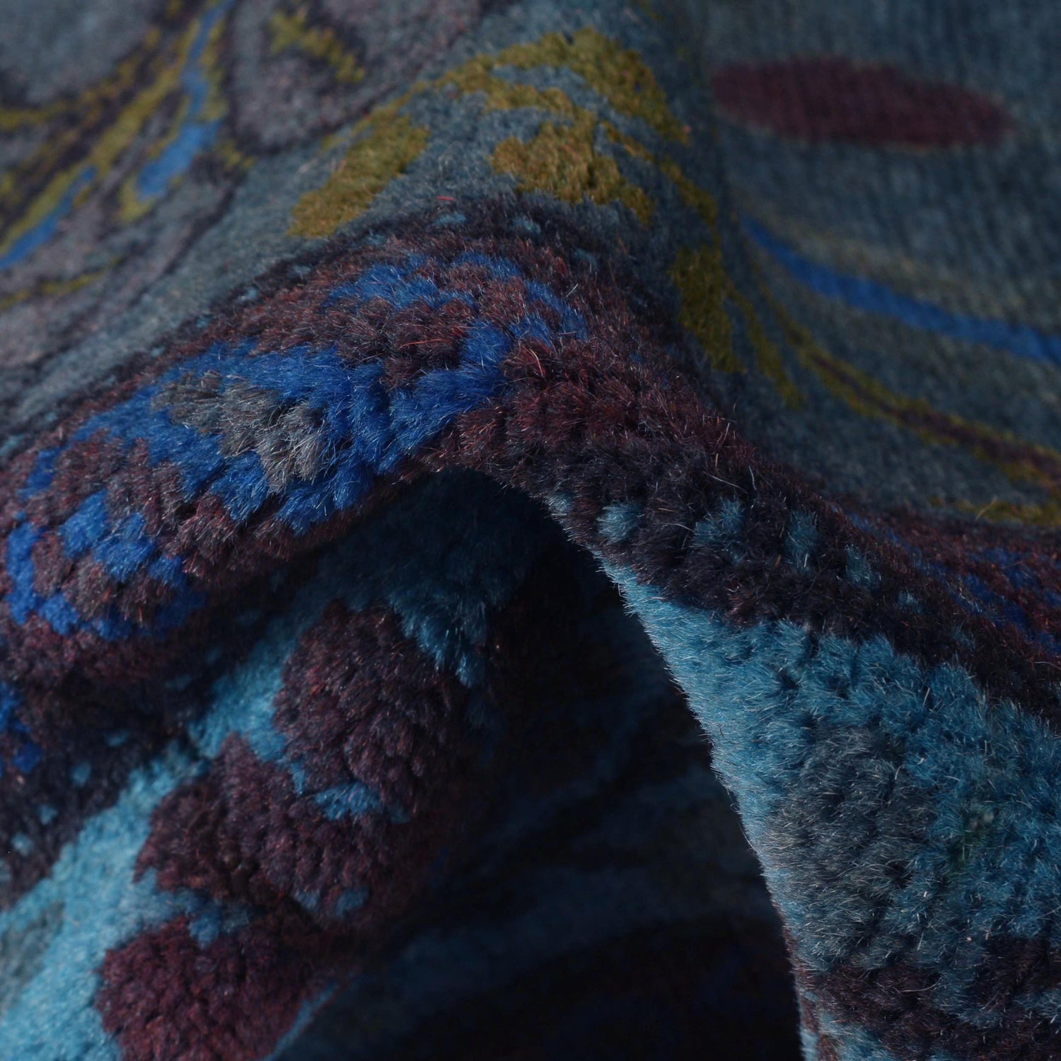 Blue Overdyed Rug 3' 7" x 6' 3" (ft) - No. B29781