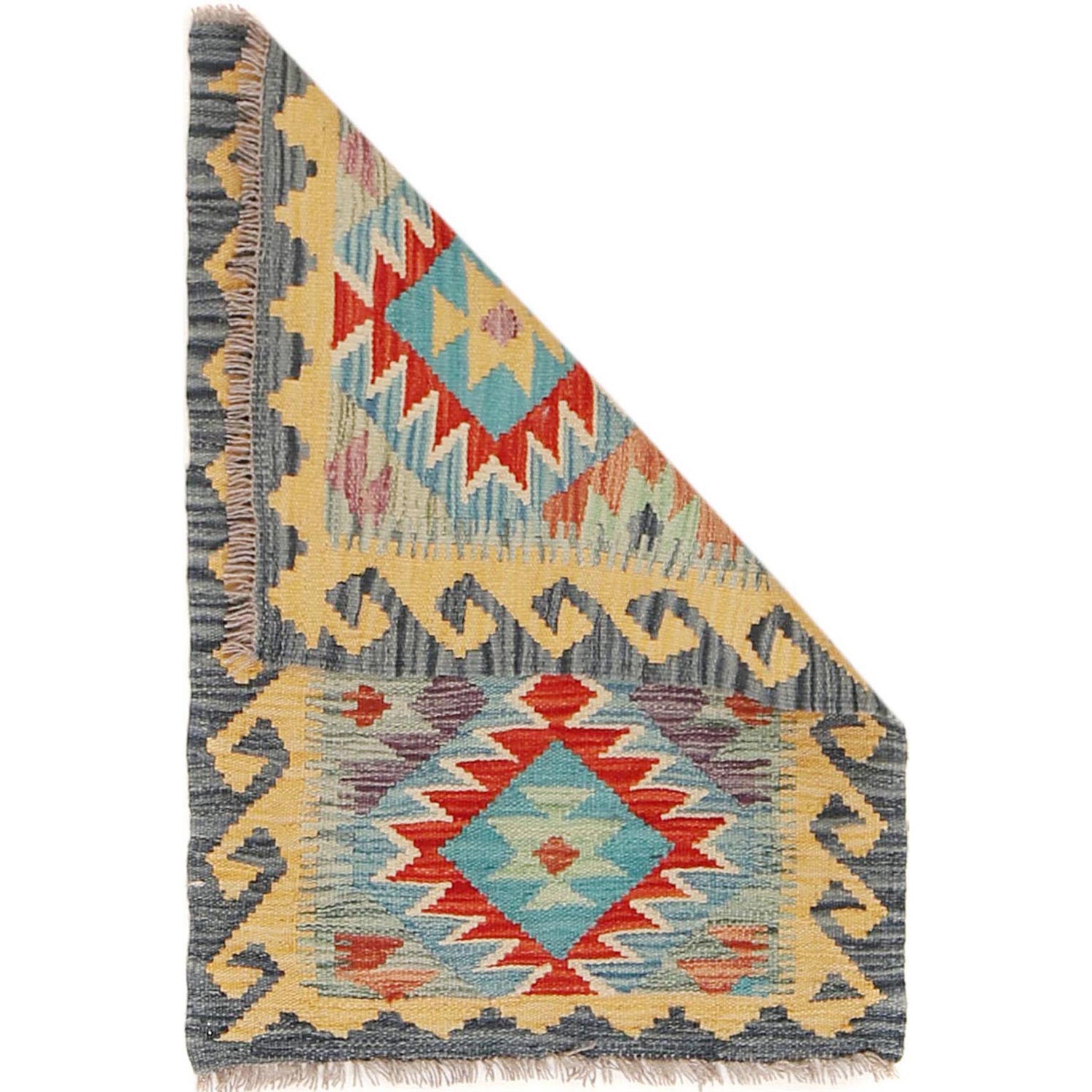 Handmade Vegetable Kelim 1' 11" x 2' 8" (ft) - No. B29915