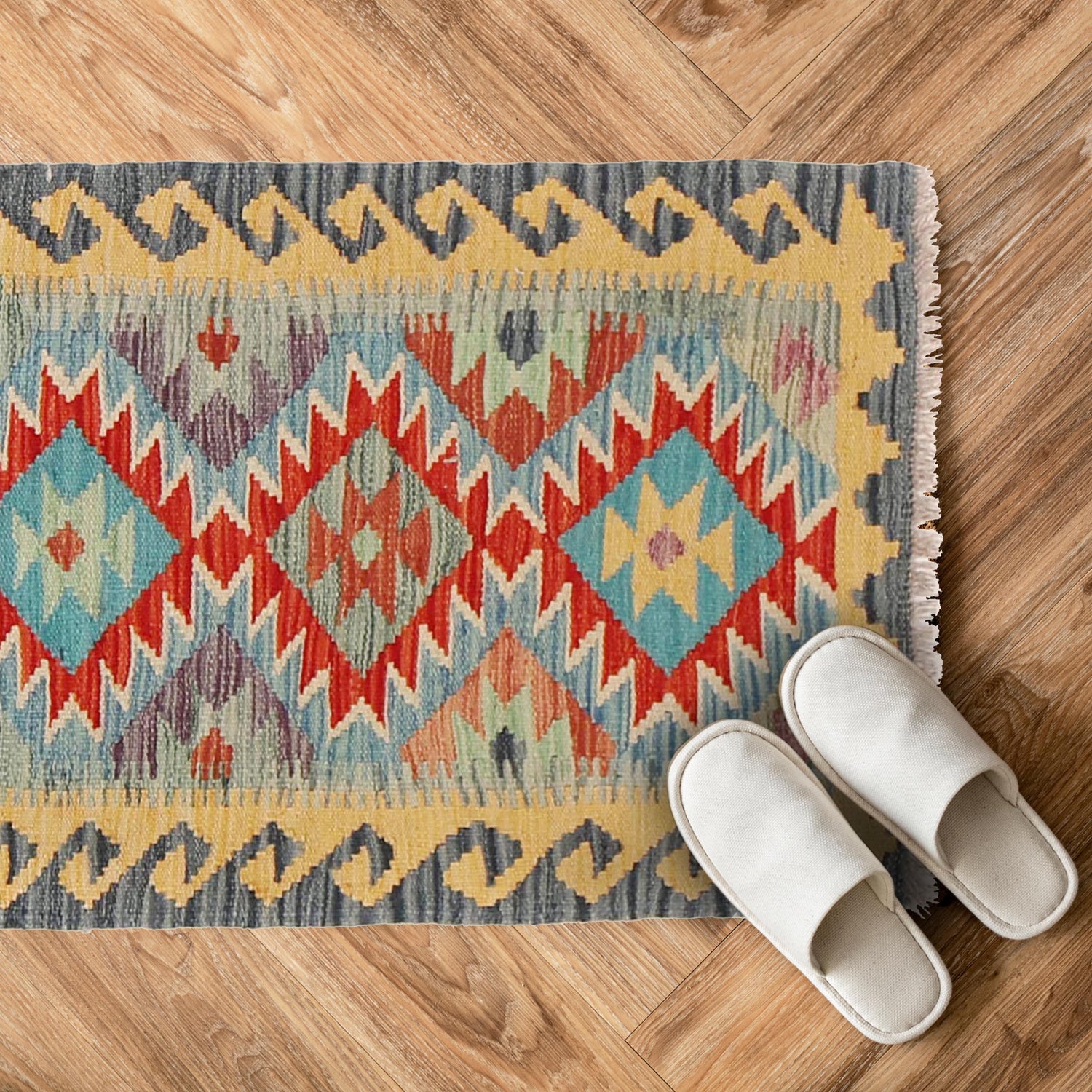 Handmade Vegetable Kelim 1' 11" x 2' 8" (ft) - No. B29915