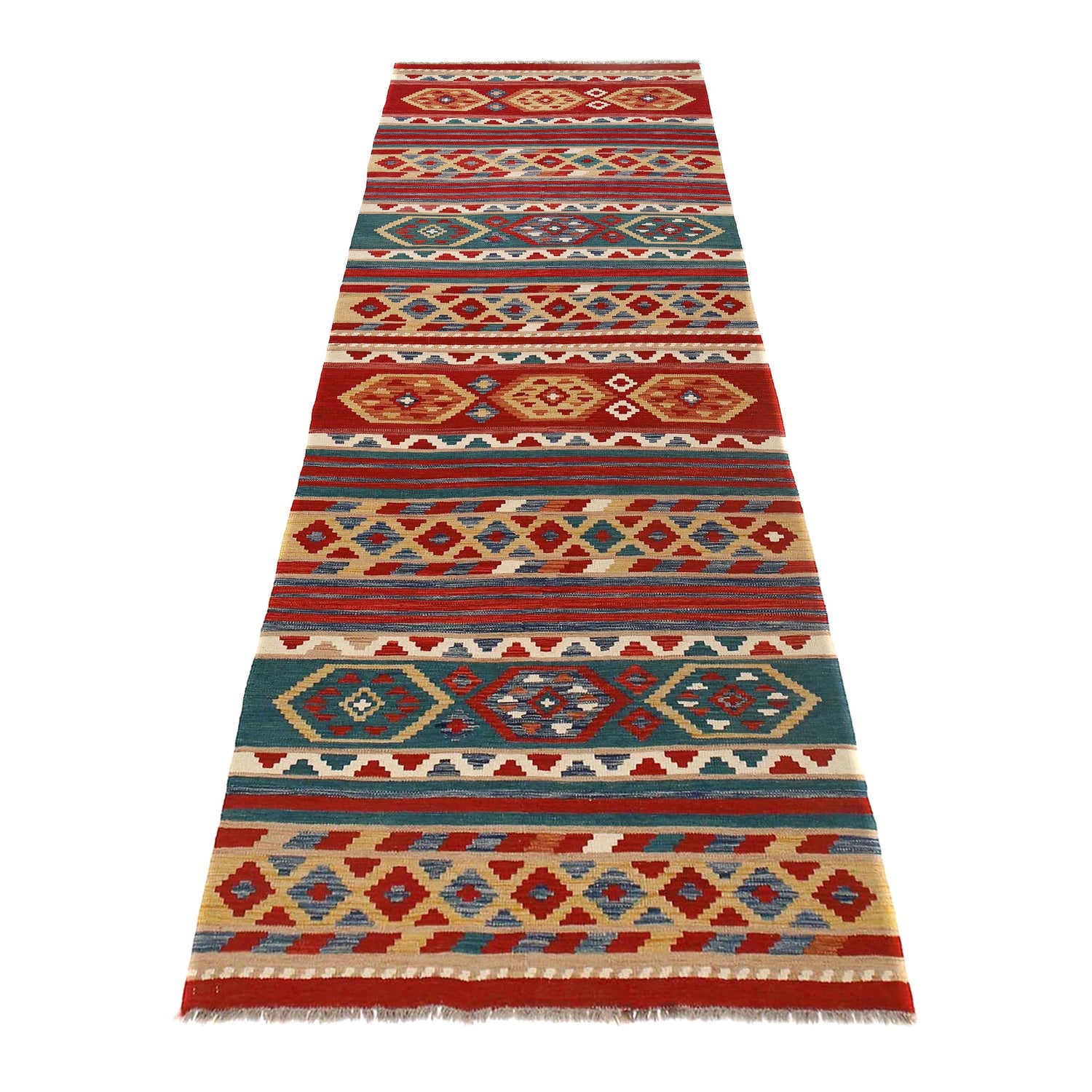 Vegetable Kilim Runner 3' 9" x 12' 8" (ft) - No. B30040