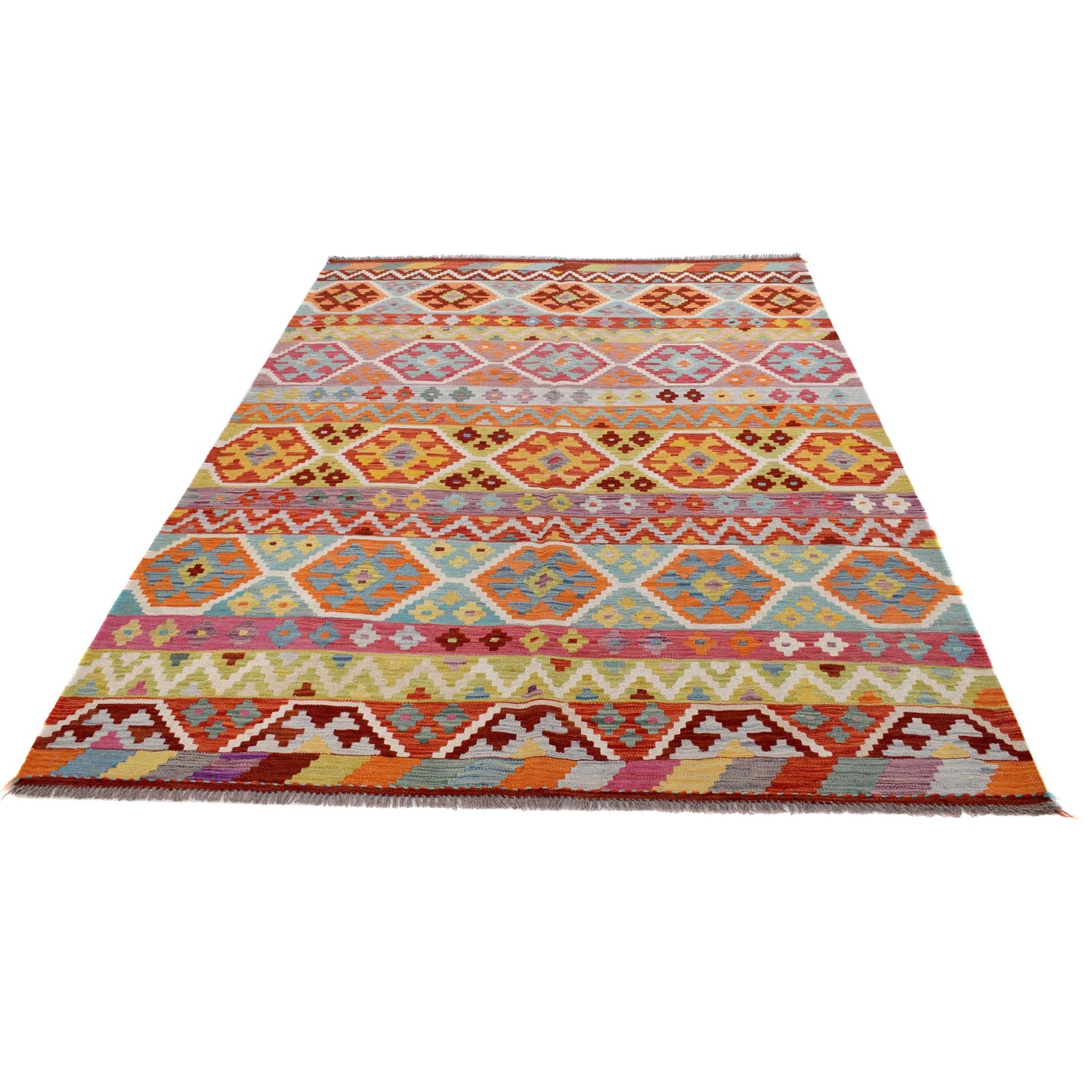 Handmade Vegetable Kilim 5' 9" x 8' 4" (ft) - No. B30568