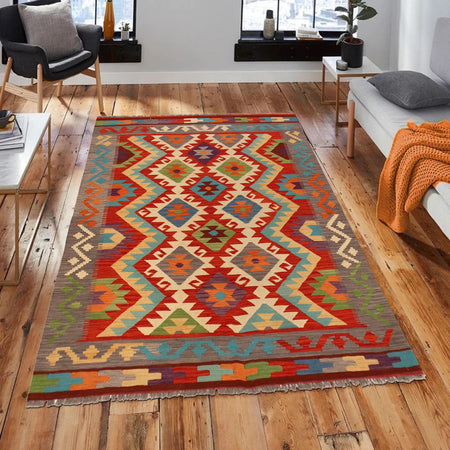 Handmade Vegetable Kelim 4' 11" x 6' 8" (ft) - No. B30591