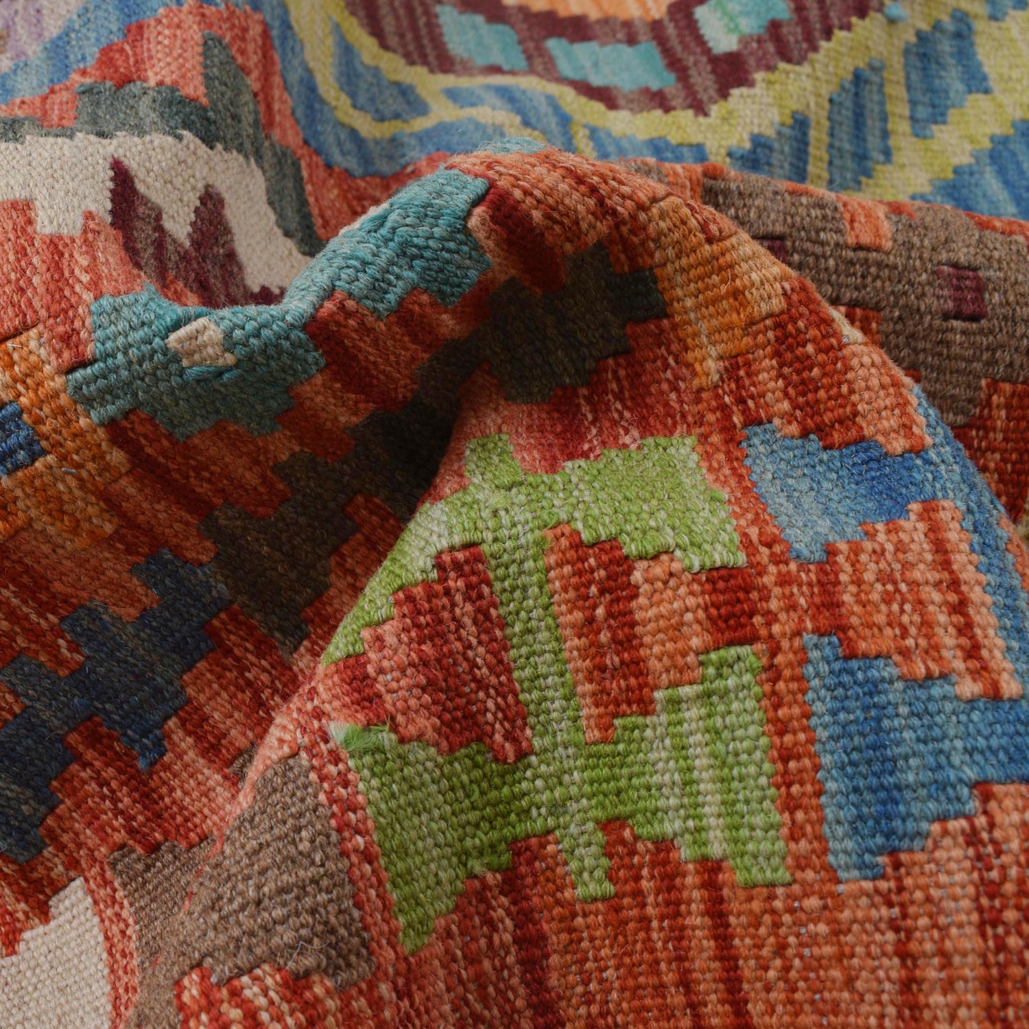 Handmade Vegetable Kelim 6' 7" x 9' 9" (ft) - No. B30592