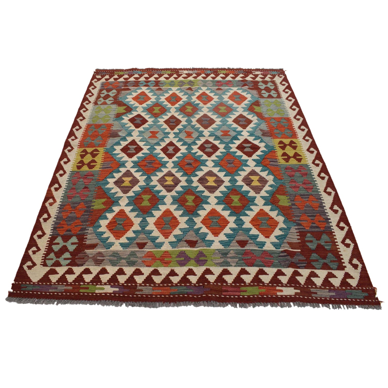 Handmade Vegetable Kilim 5' 3" x 6' 10" (ft) - No. B30597